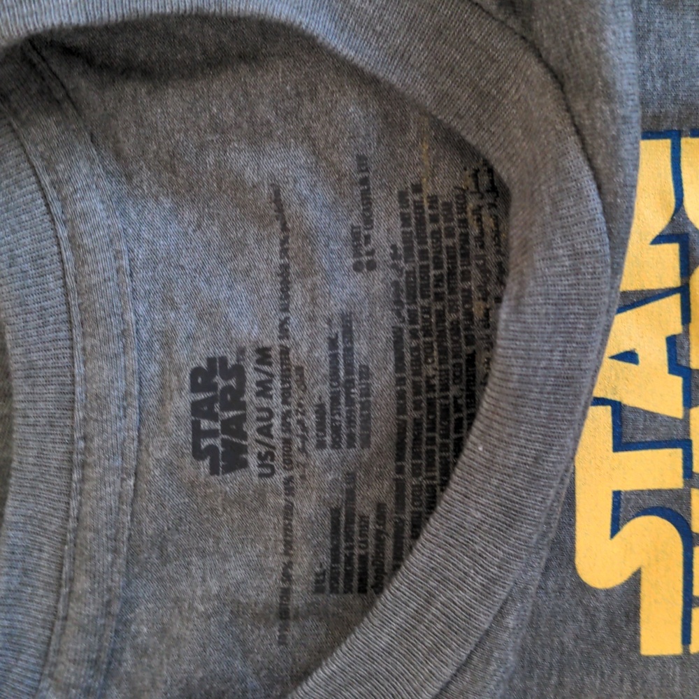 2×Star Wars Gray Short Sleeve Tee with Marathon and Blue Milk Graphics. 2×Tees.